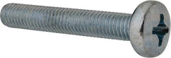 Value Collection - M8x1.25, 50mm Length Under Head Phillips Drive Machine Screw - Pan Head, Grade 4.8 Steel, Zinc-Plated Finish, Without Washer - Americas Industrial Supply