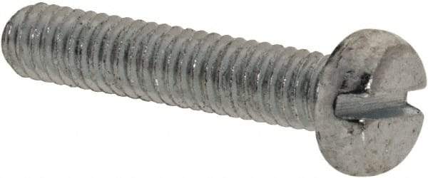 Value Collection - M2.5x0.45, 12mm Length Under Head Slotted Drive Machine Screw - Pan Head, Grade 4.8 Steel, Zinc-Plated Finish, Without Washer - Americas Industrial Supply
