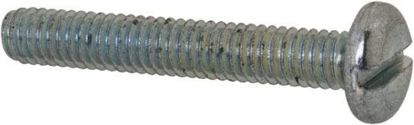 Value Collection - M2.5x0.45, 16mm Length Under Head Slotted Drive Machine Screw - Pan Head, Grade 4.8 Steel, Zinc-Plated Finish, Without Washer - Americas Industrial Supply