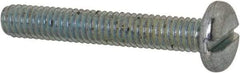 Value Collection - M2.5x0.45, 16mm Length Under Head Slotted Drive Machine Screw - Pan Head, Grade 4.8 Steel, Zinc-Plated Finish, Without Washer - Americas Industrial Supply