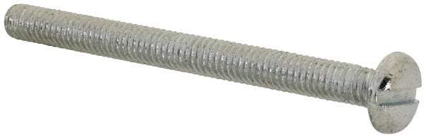 Value Collection - M4x0.70, 45mm Length Under Head Slotted Drive Machine Screw - Pan Head, Grade 4.8 Steel, Zinc-Plated Finish, Without Washer - Americas Industrial Supply