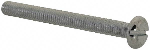 Value Collection - M5x0.80, 50mm Length Under Head Slotted Drive Machine Screw - Pan Head, Grade 4.8 Steel, Zinc-Plated Finish, Without Washer - Americas Industrial Supply