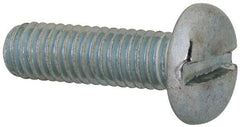 Value Collection - M6x1.00, 20mm Length Under Head Slotted Drive Machine Screw - Pan Head, Grade 4.8 Steel, Zinc-Plated Finish, Without Washer - Americas Industrial Supply