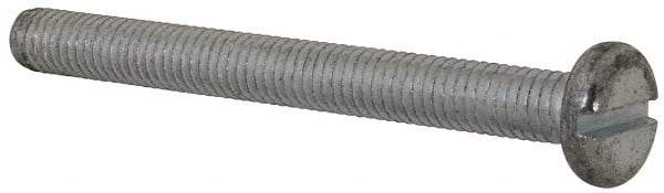 Value Collection - M6x1.00, 60mm Length Under Head Slotted Drive Machine Screw - Pan Head, Grade 4.8 Steel, Zinc-Plated Finish, Without Washer - Americas Industrial Supply