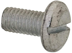 Value Collection - M8x1.25, 16mm Length Under Head Slotted Drive Machine Screw - Pan Head, Grade 4.8 Steel, Zinc-Plated Finish, Without Washer - Americas Industrial Supply
