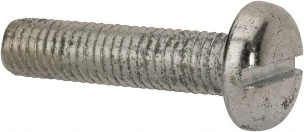 Value Collection - M8x1.25, 35mm Length Under Head Slotted Drive Machine Screw - Pan Head, Grade 4.8 Steel, Zinc-Plated Finish, Without Washer - Americas Industrial Supply