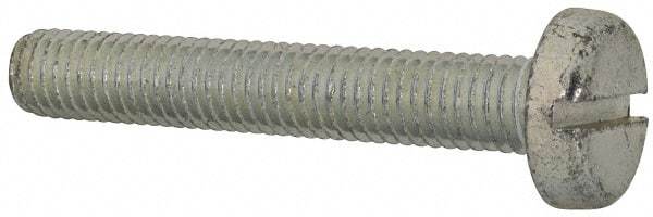 Value Collection - M8x1.25, 50mm Length Under Head Slotted Drive Machine Screw - Pan Head, Grade 4.8 Steel, Zinc-Plated Finish, Without Washer - Americas Industrial Supply