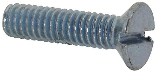 Value Collection - M2.5x0.45, 10mm OAL Slotted Drive Machine Screw - Flat Head, Grade 4.8 Steel, Zinc-Plated Finish, Without Washer - Americas Industrial Supply