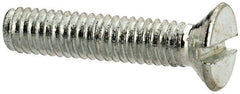 Value Collection - M2.5x0.45, 12mm OAL Slotted Drive Machine Screw - Flat Head, Grade 4.8 Steel, Zinc-Plated Finish, Without Washer - Americas Industrial Supply