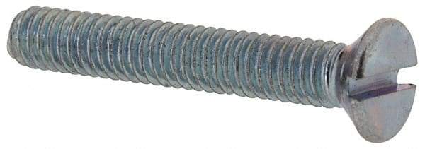 Value Collection - M2.5x0.45, 16mm OAL Slotted Drive Machine Screw - Flat Head, Grade 4.8 Steel, Zinc-Plated Finish, Without Washer - Americas Industrial Supply