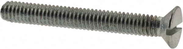 Value Collection - M2.5x0.45, 20mm OAL Slotted Drive Machine Screw - Flat Head, Grade 4.8 Steel, Zinc-Plated Finish, Without Washer - Americas Industrial Supply