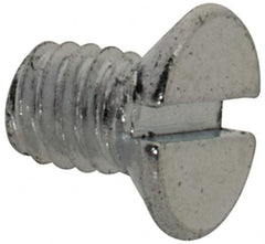 Value Collection - M2.5x0.45, 4mm OAL Slotted Drive Machine Screw - Flat Head, Grade 4.8 Steel, Zinc-Plated Finish, Without Washer - Americas Industrial Supply