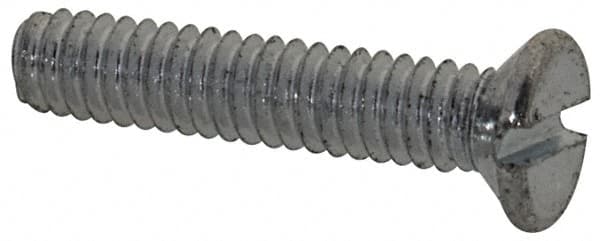 Value Collection - M2x0.40, 10mm OAL Slotted Drive Machine Screw - Flat Head, Grade 4.8 Steel, Zinc-Plated Finish, Without Washer - Americas Industrial Supply
