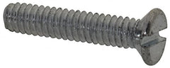 Value Collection - M2x0.40, 10mm OAL Slotted Drive Machine Screw - Flat Head, Grade 4.8 Steel, Zinc-Plated Finish, Without Washer - Americas Industrial Supply