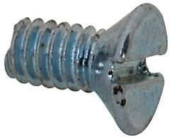 Value Collection - M2x0.40, 4mm OAL Slotted Drive Machine Screw - Flat Head, Grade 4.8 Steel, Zinc-Plated Finish, Without Washer - Americas Industrial Supply