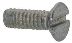 Value Collection - M2x0.40, 6mm OAL Slotted Drive Machine Screw - Flat Head, Grade 4.8 Steel, Zinc-Plated Finish, Without Washer - Americas Industrial Supply