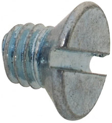 Value Collection - M3x0.50, 4mm OAL Slotted Drive Machine Screw - Flat Head, Grade 4.8 Steel, Zinc-Plated Finish, Without Washer - Americas Industrial Supply
