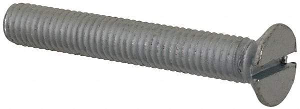 Value Collection - M5x0.80, 35mm OAL Slotted Drive Machine Screw - Flat Head, Grade 4.8 Steel, Zinc-Plated Finish, Without Washer - Americas Industrial Supply