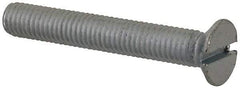 Value Collection - M5x0.80, 35mm OAL Slotted Drive Machine Screw - Flat Head, Grade 4.8 Steel, Zinc-Plated Finish, Without Washer - Americas Industrial Supply