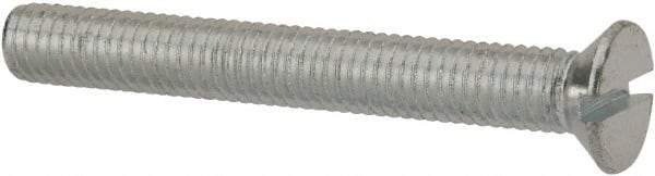 Value Collection - M5x0.80, 40mm OAL Slotted Drive Machine Screw - Flat Head, Grade 4.8 Steel, Zinc-Plated Finish, Without Washer - Americas Industrial Supply