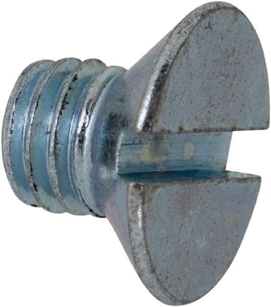 Value Collection - M5x0.80, 6mm OAL Slotted Drive Machine Screw - Flat Head, Grade 4.8 Steel, Zinc-Plated Finish, Without Washer - Americas Industrial Supply