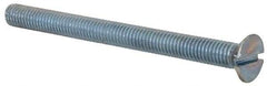 Value Collection - M5x0.80, 60mm OAL Slotted Drive Machine Screw - Flat Head, Grade 4.8 Steel, Zinc-Plated Finish, Without Washer - Americas Industrial Supply