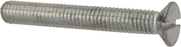 Value Collection - M6x1.00, 45mm OAL Slotted Drive Machine Screw - Flat Head, Grade 4.8 Steel, Zinc-Plated Finish, Without Washer - Americas Industrial Supply