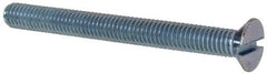 Value Collection - M6x1.00, 60mm OAL Slotted Drive Machine Screw - Flat Head, Grade 4.8 Steel, Zinc-Plated Finish, Without Washer - Americas Industrial Supply