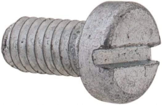 Value Collection - M2.5x0.45, 5mm Length Under Head Slotted Drive Machine Screw - Cheese Head, Grade 4.8 Steel, Zinc-Plated Finish, Without Washer - Americas Industrial Supply