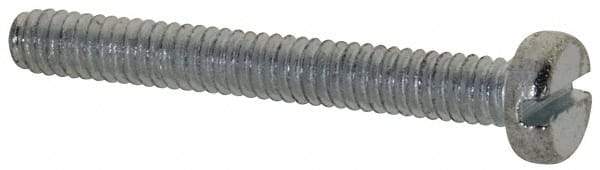 Value Collection - M2x0.40, 16mm Length Under Head Slotted Drive Machine Screw - Cheese Head, Grade 4.8 Steel, Zinc-Plated Finish, Without Washer - Americas Industrial Supply