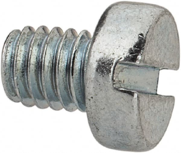 Value Collection - M4x0.70, 5mm Length Under Head Slotted Drive Machine Screw - Cheese Head, Grade 4.8 Steel, Zinc-Plated Finish, Without Washer - Americas Industrial Supply