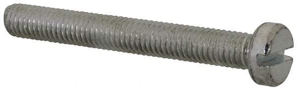 Value Collection - M5x0.80, 40mm Length Under Head Slotted Drive Machine Screw - Cheese Head, Grade 4.8 Steel, Zinc-Plated Finish, Without Washer - Americas Industrial Supply