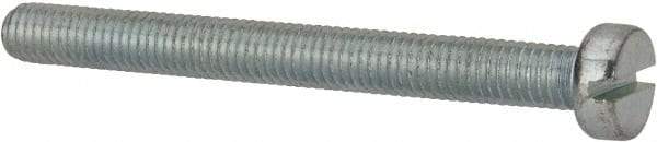Value Collection - M5x0.80, 50mm Length Under Head Slotted Drive Machine Screw - Cheese Head, Grade 4.8 Steel, Zinc-Plated Finish, Without Washer - Americas Industrial Supply