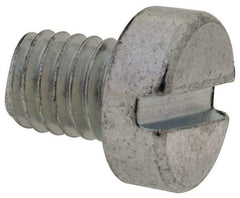 Value Collection - M5x0.80, 6mm Length Under Head Slotted Drive Machine Screw - Cheese Head, Grade 4.8 Steel, Zinc-Plated Finish, Without Washer - Americas Industrial Supply