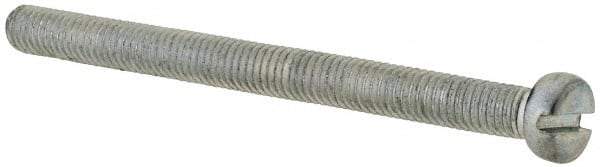 Value Collection - M5x0.80, 60mm Length Under Head Slotted Drive Machine Screw - Cheese Head, Grade 4.8 Steel, Zinc-Plated Finish, Without Washer - Americas Industrial Supply