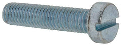Value Collection - M8x1.25, 35mm Length Under Head Slotted Drive Machine Screw - Cheese Head, Grade 4.8 Steel, Zinc-Plated Finish, Without Washer - Americas Industrial Supply