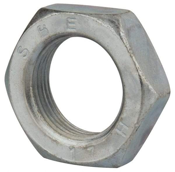 Value Collection - M22x2.50 Steel Right Hand Hex Jam Nut - 32mm Across Flats, 11mm High, Zinc-Plated Finish - Americas Industrial Supply