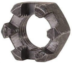 Value Collection - 3/8-24 UNF Grade 2 Steel Slotted Locknut - 9/16" Width Across Flats, 21/64" High, Uncoated - Americas Industrial Supply