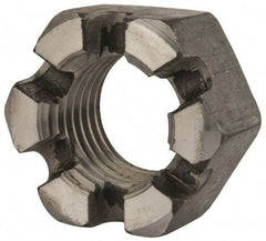 Value Collection - 2 - 4-1/2 UNC Grade 2 Steel Slotted Locknut - 3" Width Across Flats, 1-23/32" High, Uncoated - Americas Industrial Supply