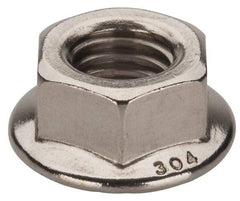 Value Collection - 1/2-13, 1.031" Flange Diam, Serrated Flange Nut - Grade 18-8 Stainless Steel, Uncoated Finish, 0.458" Flange Height - Americas Industrial Supply