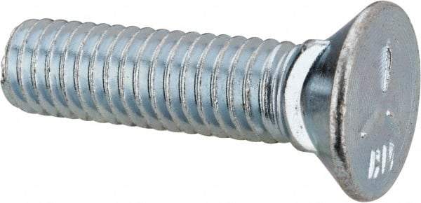 Value Collection - 3/8-16 UNC, 1-1/2" OAL, Steel Plow Bolt - Zinc-Plated Finish, Grade 5 - Americas Industrial Supply
