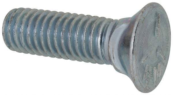 Value Collection - 7/16-14 UNC, 1-1/2" OAL, Steel Plow Bolt - Zinc-Plated Finish, Grade 5 - Americas Industrial Supply