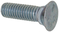 Value Collection - 7/16-14 UNC, 1-1/2" OAL, Steel Plow Bolt - Zinc-Plated Finish, Grade 5 - Americas Industrial Supply