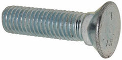 Value Collection - 1/2-13 UNC, 2" OAL, Steel Plow Bolt - Zinc-Plated Finish, Grade 5 - Americas Industrial Supply