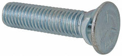 Value Collection - 1/2-13 UNC, 2-1/4" OAL, Steel Plow Bolt - Zinc-Plated Finish, Grade 5 - Americas Industrial Supply