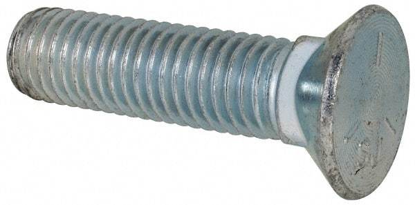 Value Collection - 5/8-11 UNC, 2-1/2" OAL, Steel Plow Bolt - Zinc-Plated Finish, Grade 5 - Americas Industrial Supply