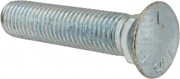 Value Collection - 3/4-10 UNC, 3-1/2" OAL, Steel Plow Bolt - Zinc-Plated Finish, Grade 5 - Americas Industrial Supply