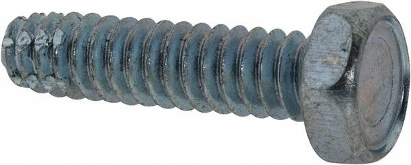 Value Collection - #10-24 UNC Thread, 3/4" Length Under Head, Hex Drive Steel Thread Cutting Screw - Hex Head, Grade 2, Point Type F, Zinc-Plated Finish - Americas Industrial Supply