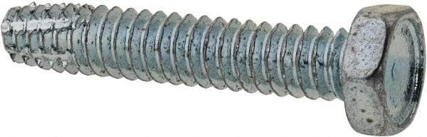 Value Collection - #10-24 UNC Thread, 1" Length Under Head, Hex Drive Steel Thread Cutting Screw - Hex Head, Grade 2, Point Type F, Zinc-Plated Finish - Americas Industrial Supply