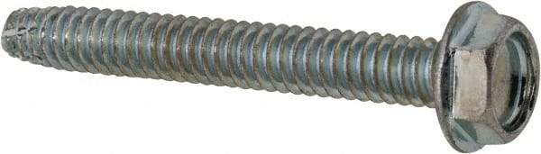 Value Collection - #10-24 UNC Thread, 1-1/2" Length Under Head, Hex Drive Steel Thread Cutting Screw - Hex Head, Grade 2, Point Type F, Zinc-Plated Finish - Americas Industrial Supply